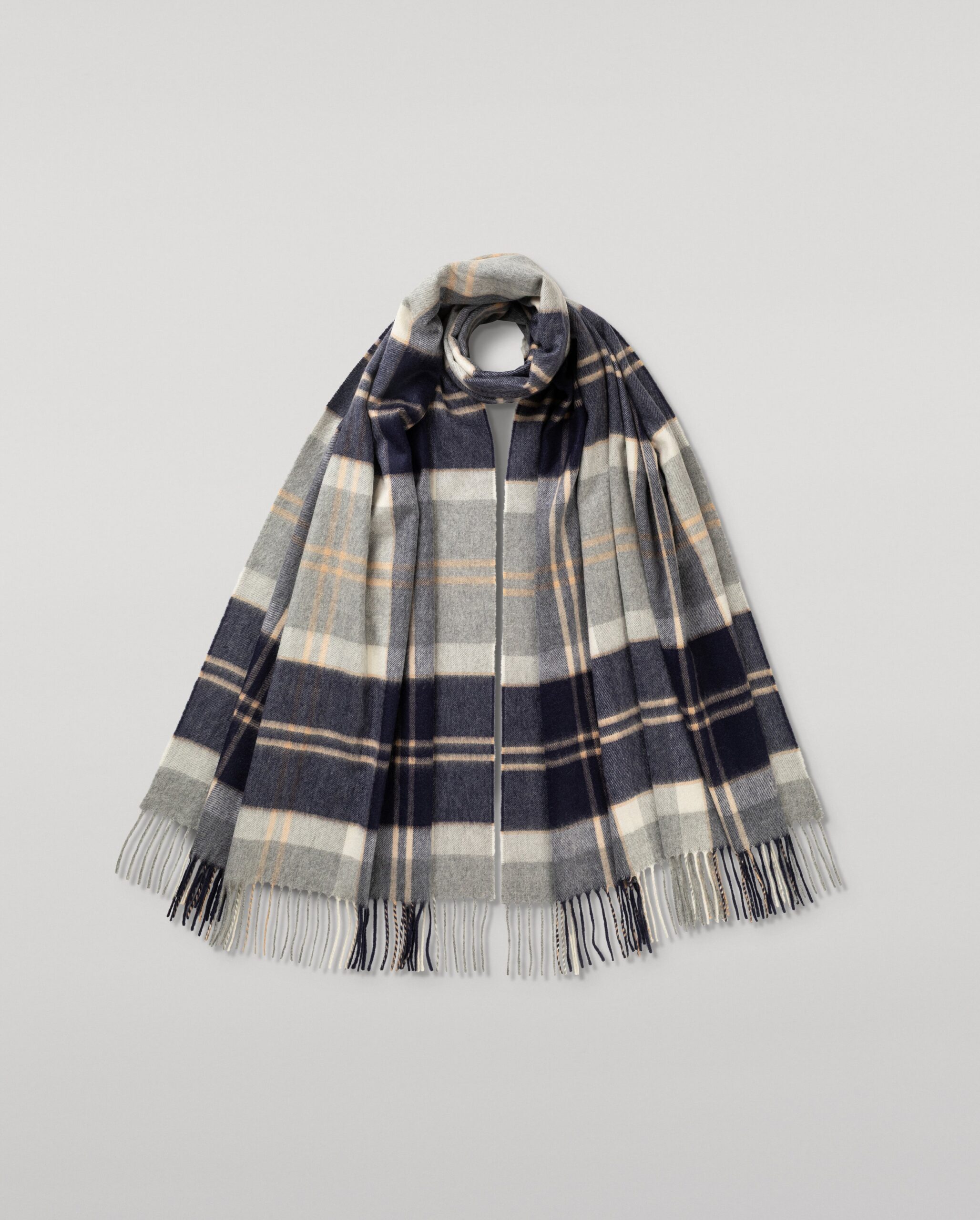 Silver Bannockbane Tartan Cashmere Stole